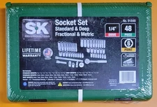 SK Socket Set 1/4" Dr SAE Metric 48 Pc Deep and Standard Sockets Chrome USA Made