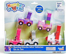Numberblocks Six to Ten Mini Vehicles, Race Car Toys, Preschool Math Counting To