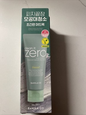 Banila Co Clean It Zero Pore Clarifying Charcoal Clay Mask 3.52 oz NIB Sealed