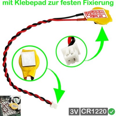 10cm kabel|CR1220 Bios CMOS Batterie Knopfzelle Stecker für MSI Katana GF66 11SC