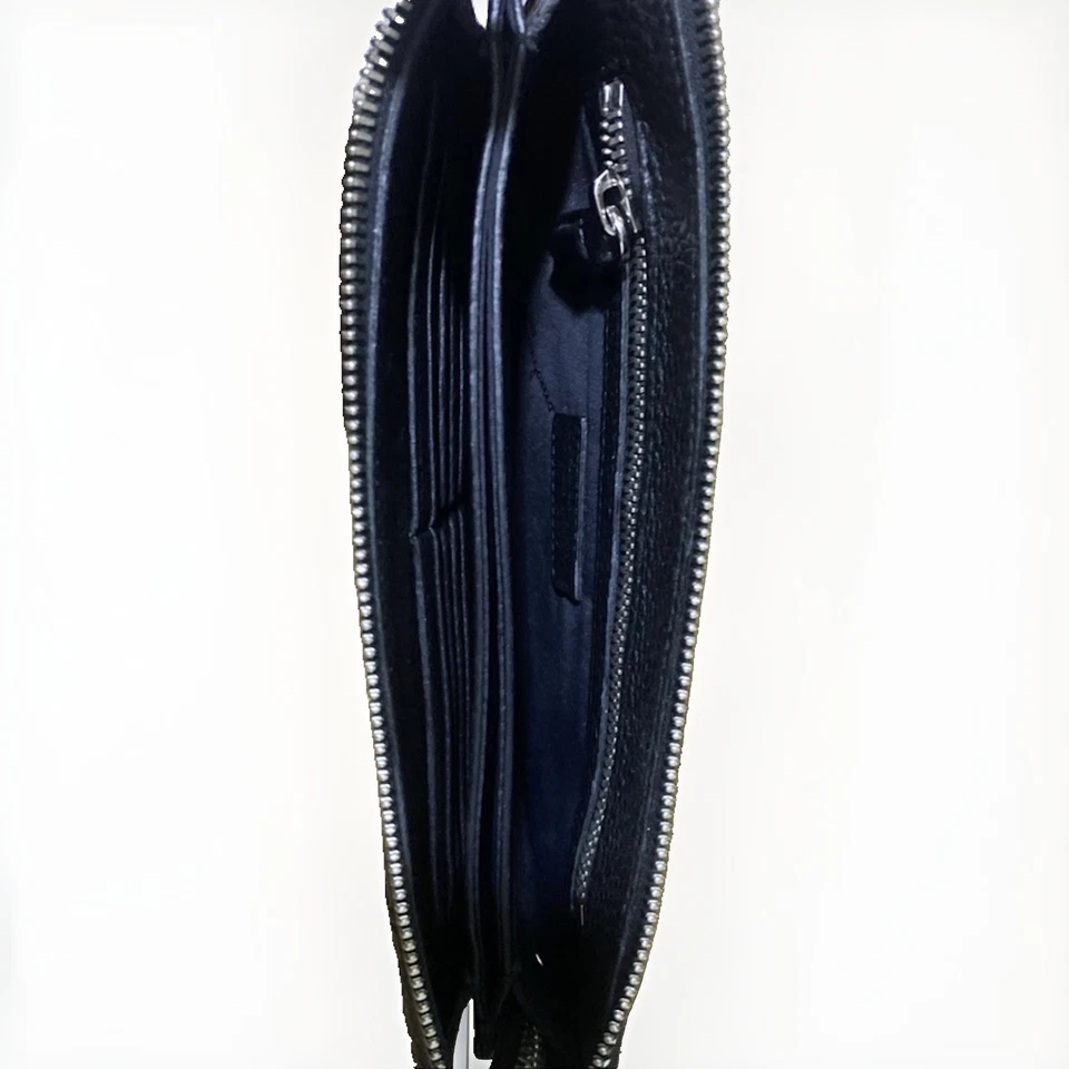 Pochette gamma homme Salvatore Ferragamo en cuir gaufré noir fermeture... - Photo 4/4