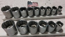 15pc Husky 38 Drive 12pt Usa-made Sae-metric Vintage Socket Set Usa 15pc Husky 38 Drive 12pt Usa-made Sae-metric Vintage Socket Set Usa