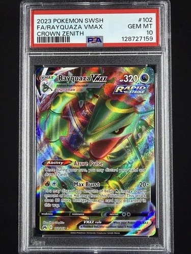Pokemon Rayquaza VMAX Crown Zenith Full Art #102 PSA 10 Gem Mint