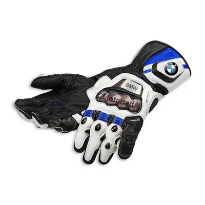 Gants de Moto en Cuir MOTOGP Hommes Courses Cuir de Vachette Motard Gants CE - Photo 1/2