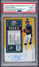 2020 Contenders Optic - Jalen Hurts - Gold Rookie Auto - 1 of 1 - PSA 9