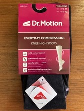 Dr. Motion Womens Everyday Compression Knee-High Socks - Black - ZLK10S