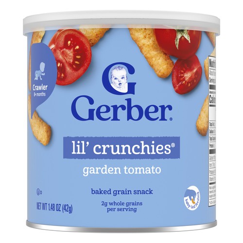 Snacks for Baby, Lil' Crunchies®, Baked Grain Snack, 8+ Months, Garden Tomato,