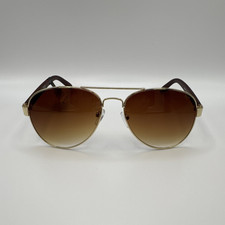 Women  s Aviator Sunglasses Gold Metal Frame Brown Gradient Tinted Lenses