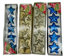 Christmas cheer set of 4 5pk floating star candles gold blue holiday decor READ