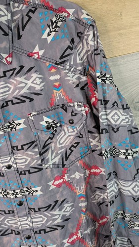 Rock and Roll Cowboy Hemd Herren Größe Small Langarm Baumwolle Azteken Tribal Print - Bild 5 von 23