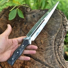 Slim Toothpick Fix Knife Double Edge Dagger Blade VG10 Outdoor Tactical Survival