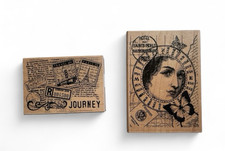 Hero Arts Rubber Stamps Female Face Travel Journey Compass Butterfly Vintage Lot