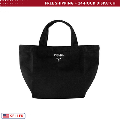#ad Prada Black Canvas Cosmetic Tote with Handle – VIP Gift With Box USA SELLER $39.99