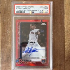Topps 2025 Chrome Legends Autographs Roger Clemens Red Refractor Auto CLA-RCL /5