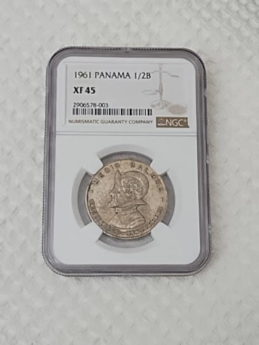 1961 Panama 1/2 Medio Balboa, Republica De Panama, NGC XF 45