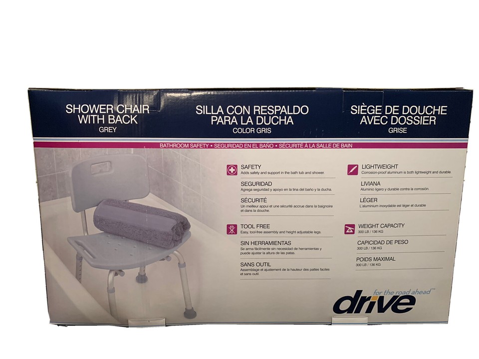 Drive Medical RTL12202KDR Handicap Bathroom Bench/ Shower Chair with