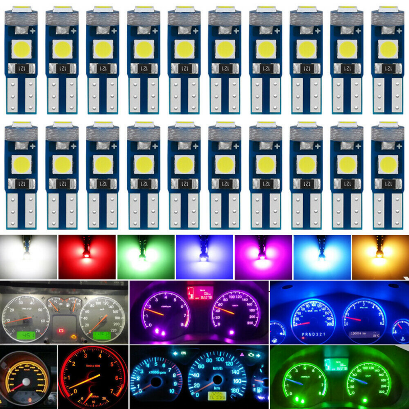 20x T5 74 3-SMD LED Instrument Panel Dash Dashboard Gauge Light Bulb W3W 37