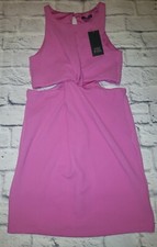  Women's Dress Sleeveless Twist-Front Bodycon Wild Fable Pink Small