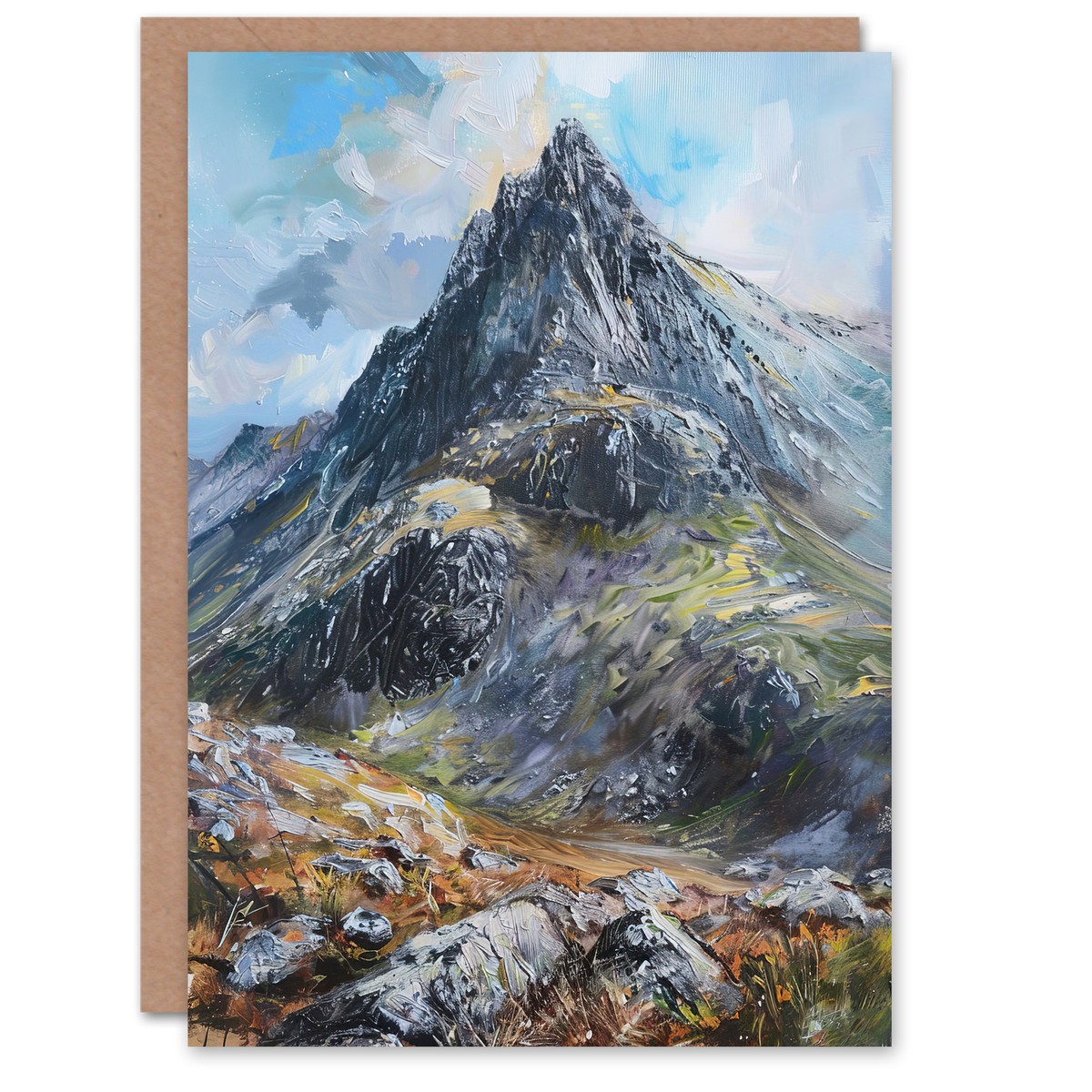 Tryfan North Ridge Mountain Snowdonia Wales Hill Climber Card - View #2