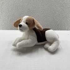 Vintage Beagle Dog Plush 6  Tall Brown White Stuffed Animal Tummy Beans