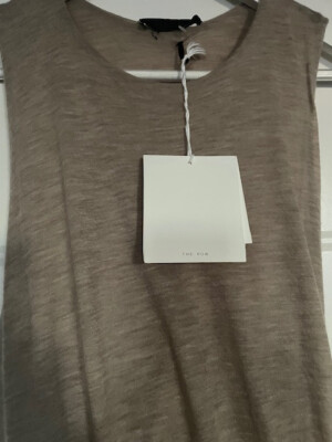 BNWT $1790 THE ROW Womens Kira Cashmere Jersey Dress Alabaster Melange SZ L  | eBay