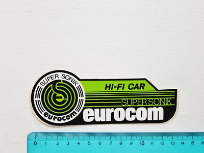 EUROCOM SUPER SONIK HiFi Auto-Aufkleber Vintage 80s Original