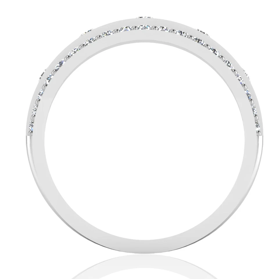 Alianza de boda redonda de diamantes naturales de 0,36 quilates de corte brillante platino 950 real Foto 4 de 4