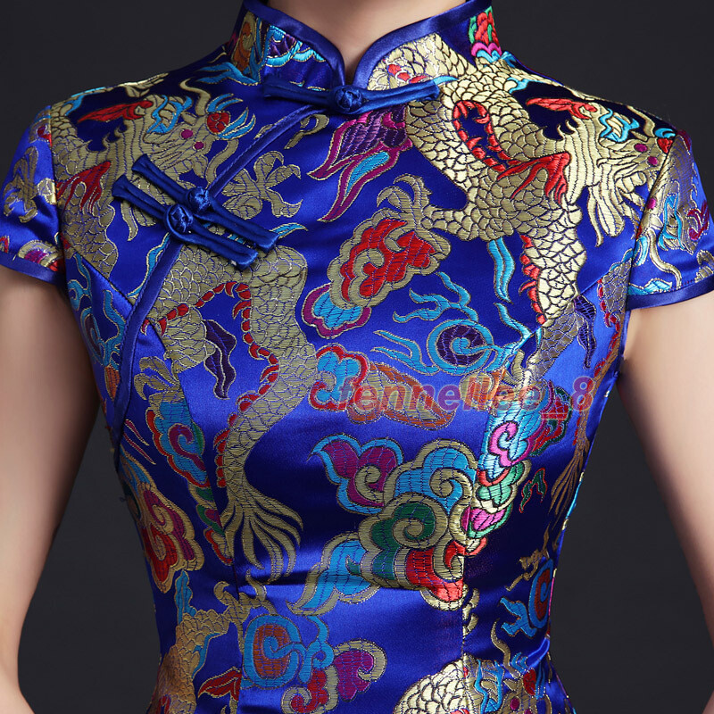 Women's Vintage Chinese Dragon Embroidery Cheongsam Long Dress Slim Qipao XS-3XL | eBay Women's Vintage Chinese Dragon Embroidery Cheongsam Long Dress Slim Qipao XS-3XL | eBay