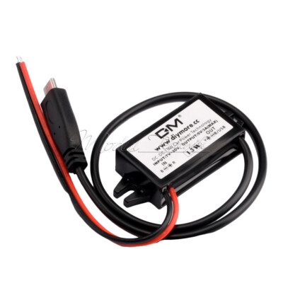DC 12V-DC 5V Buck Converter Type-C 15W Car Potting Waterproof Power Supply 5V/3A