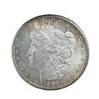 1887-S Morgan Dollar Unc. Mint state - Rims Toning  90% Silver $1 US Coin # 1525