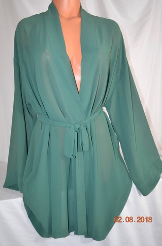 Victorias Secret STUNNING CHIFFON Robe NWT Attached Belt ONE SIZE OS - Picture 3 of 5
