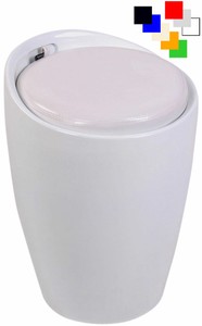 Sitzhocker Annecy Kunstleder Kunststoffhocker mit Stauraum Badhocker | eBay