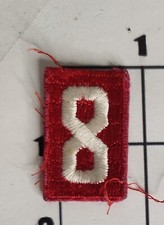 Number 8 Boy Scouts America White on Red Troop Identification Sew On
