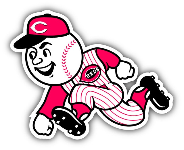 Cincinnati Reds MLB Baseball Man Logo Car Bumper Sticker 9'', 12'' or