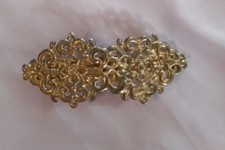 Vintage Revlon Gold-Tone Barrette With Ornate Filigree Design