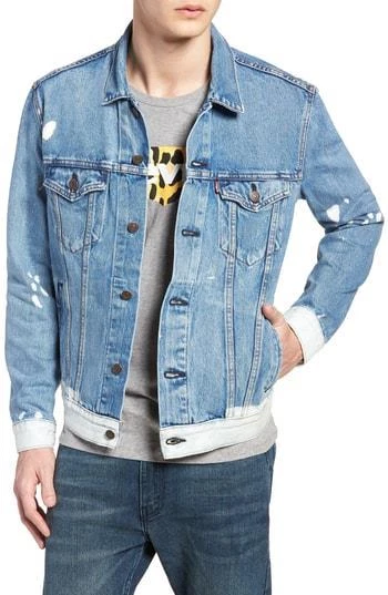 NEW MENS LEVI'S TRUCKER DENIM BLUE JEAN JACKET COAT BLEACHED 723340270 XL XXL