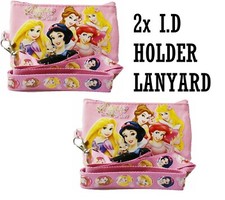 2PCS Disney Princess Lanyard with Coin Purse 'Beautiful as a Rose Light PK
