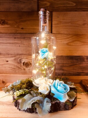 Glas Blume Party Geschenk Laterne LED Feier Tisch Mittelstück Display