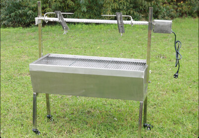 46'' Stainless Steel Spit Roaster 110V Outdoor BBQ Cooking Lamb Chicken Grill