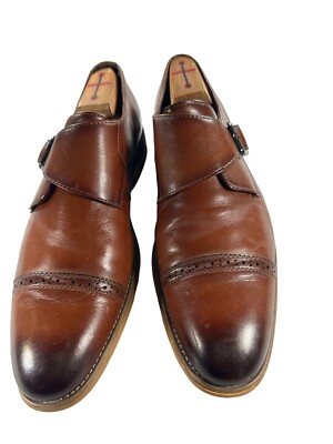 Stacy Adams Mens Brown Size 10 M Leather Buckle Monk Strap  display picture 1