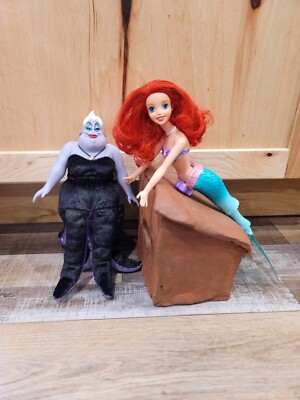 Disney Little Mermaid. Ariel Doll. Ursula Doll. Set. Princess Ariel Wind Up Doll