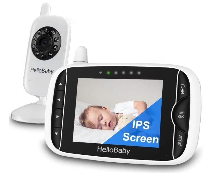 Hello Baby Video Baby Monitor with Camera and Audio, 3.2-inch LCD Display