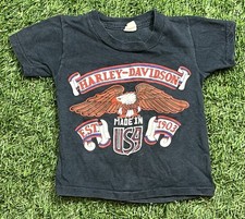 Vintage 80s Harley Davidson Eagle T-Shirt Toddler 2-4 Double Sided USA 1903
