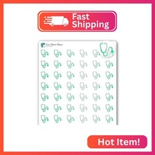 Doctor Nurse Icon Planner Sticker / 54 Foiled Vinyl 1/2   / On Call Work/Essent