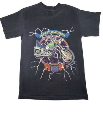 Harley-Davidson Men's T-Shirt Small Vintage 1993 Lightning Motor Single Stitch