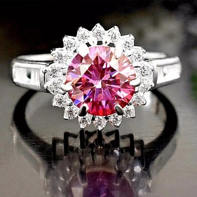 5 Ct Pink Diamantring VVS1 Zertifiziert Sterling Silber 925 Verlobungsring