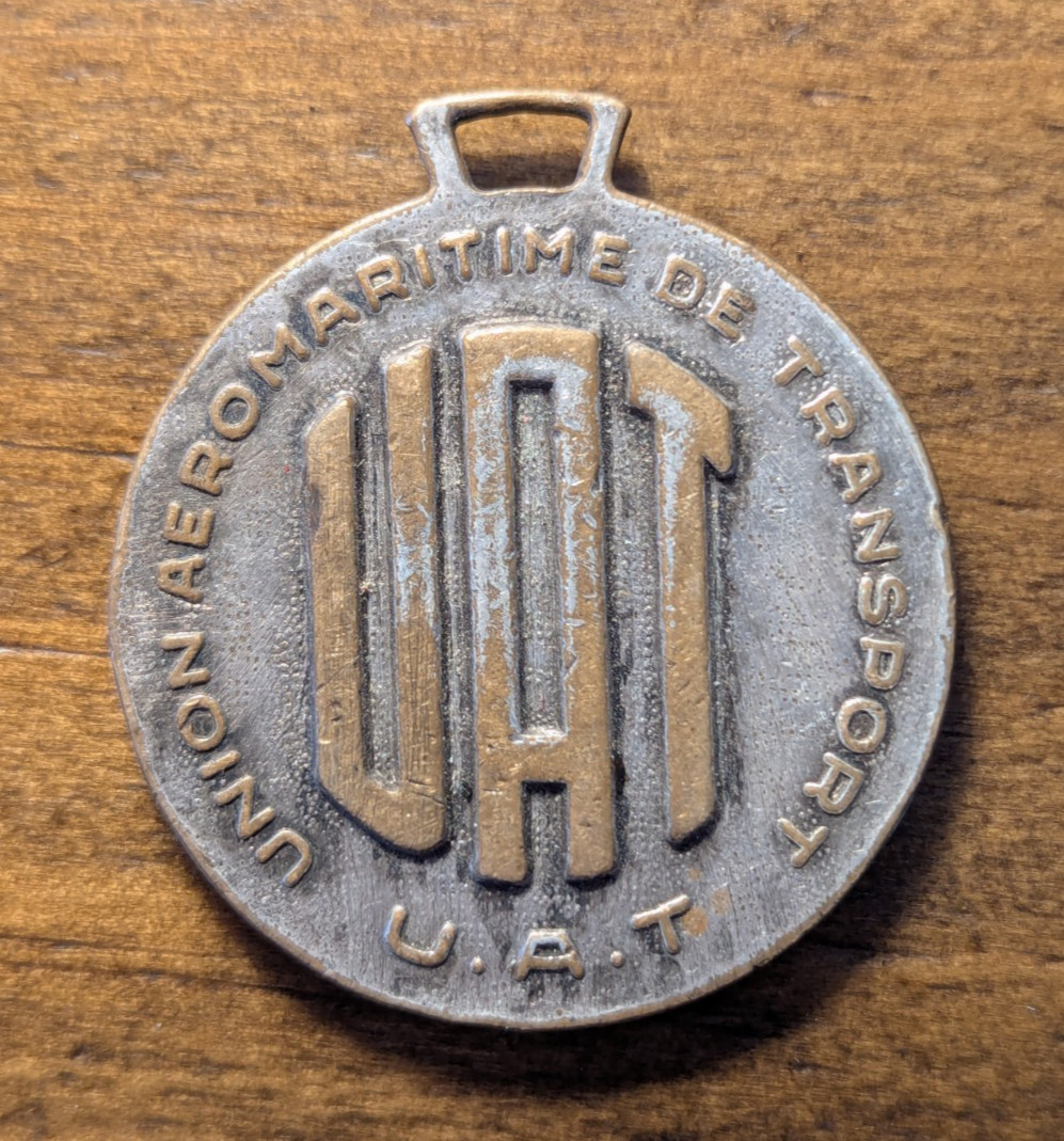 Union Aeromaritime De Transport UAT DC 8 French Airline Key Fob Watch Fob