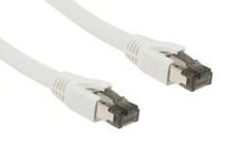 Cat8 Ethernet Patch Cable, Shielded, 40Gbps, Snagless, 50 ft, White