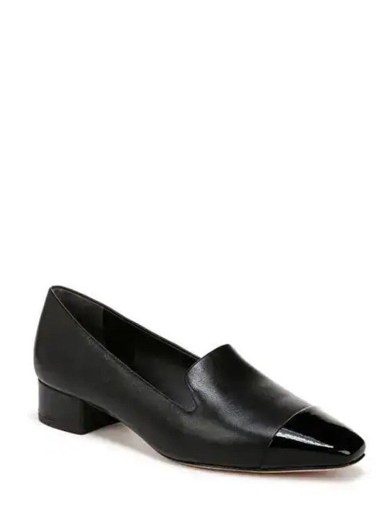 New Veronica Beard Cecile Cap Toe Loafer Black Leather Sz 9.5