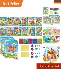 Buntes Mosaik Bastelset für Kinder - 12 Sticker für kreative Eltern-Kind-Zeit